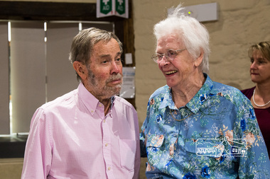 Photograph, Peter Pidgeon, Founding members, Russell Yeoman, Secretary since 1969 and Diana Bassett-Smith, Committee member, 2710/2017