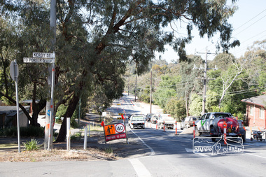 Photograph, Peter Pidgeon, Intersection with Kerby Street, Bolton Street upgrade, Eltham, 13 November, 2017, 13/11/2017