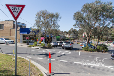 Photograph, Peter Pidgeon, Looking south towards Bolton Street shops, Eltham, during Bolton Street upgrade, 13 November, 2017, 13/11/2017