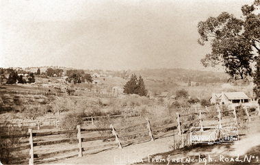 Photograph postcard, Eltham from Greensborough, Road No. 1., c.1910