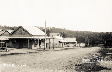 Photograph postcard, Main Road, Eltham; postcard dated 4 November 1909