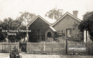 Photograph postcard, St Margaret's Rectory, Eltham; postcard stamped and dated Eltham 10 July 1909