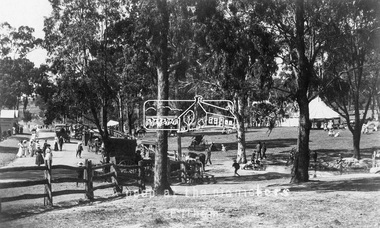 Photograph - Photograph postcard, A peep at the picnickers, Eltham, c.1904