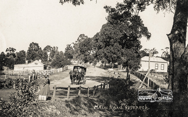 Photograph postcard, Main Road, Research, c.1910