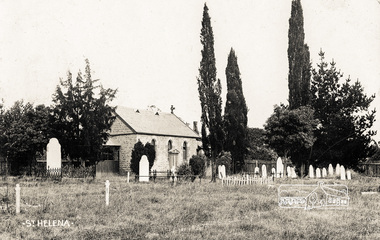 Photograph postcard, St. Helena church; postcard dated December 1907