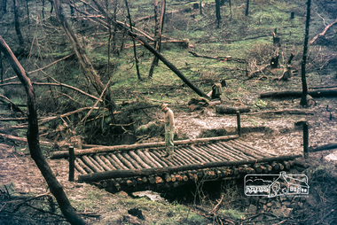 Photograph, Russell Yeoman, Construction of fire access on Gumtree Road, Research, by Army Reserve Engineers under command of Captain Bill Oakley, c.1966, 1966c