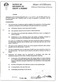 Document, Notice of Decision to Grant a Permit; Ref: E94/306 - Subdivision of 30-34 Diosma Road; 16 November 1994, 16/11/1994