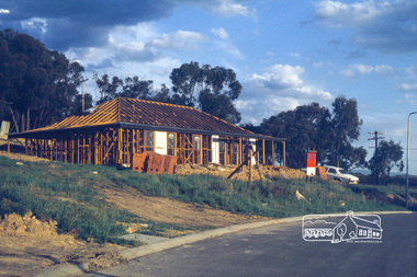 Photograph, House from front, framing stage