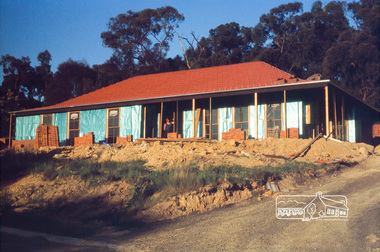 Photograph, House from front, being bricked