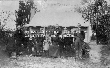 Photograph, "Beaumont", Cherry Tree Road, Panton Hill, (built 1874). Mr. and Mrs. Edwin Smith and Family, 1894