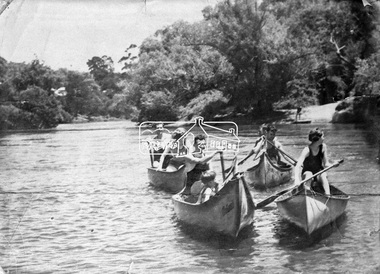 Negative - Photograph, Canoeing on the Yarra River at Warrandyte, Nov. 1934
