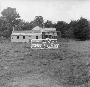Negative - Photograph, George W. Bell, Re-erection of Shillinglaw Cottage, c.1966