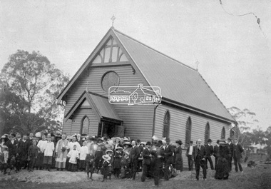 Negative - Photograph, St Mary's Catholic Church, cnr Main Road and Henry Street, Eltham, c.1912