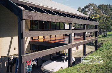 Photograph, Gayle Blackwood, Alistair Knox designed mudbrick  home, rural area Nillumbik