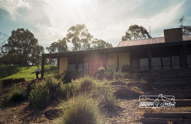 Photograph, Gayle Blackwood, Alistair Knox designed mudbrick  home, rural area Nillumbik