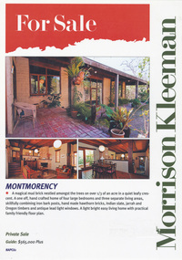 Folder, Mudbrick home, Montmorency