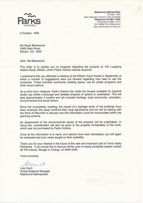 Folder, 195 Laughing Waters Road, Eltham, 1999