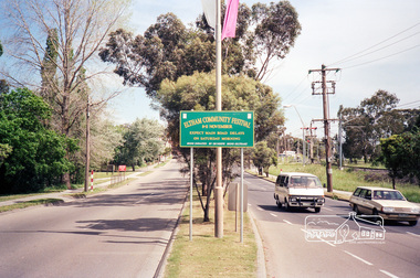 Photograph, Looking south along Main Road, Eltham near Elsa Court, c.October 1990, 1990