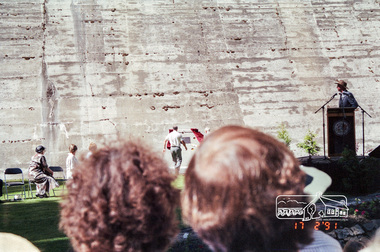 Photograph, Maroondah System Centenary, Maroondah Dam, 17 Feb 1991, 17/02/1991
