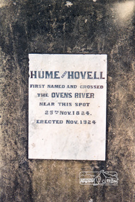Photograph, Hume and Hovell Monument, Memorial Park Sports Ground, Whorouly, c.1998, 1998c
