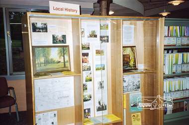 Photograph, Local History display of material from the Eltham Society, England at Eltham Library, September 1998, 1998