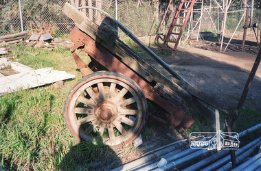 Photograph, Old Eltham Shire Council trailer at the Council Depot, Hurstbridge