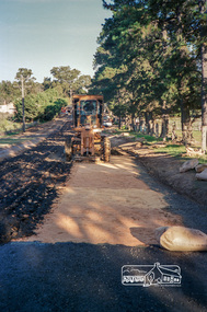 Photograph, Roadworks prior to sealing along Mount Pleasant Road near the junction with Reynolds Road, Eltham, c.1988, 1988c