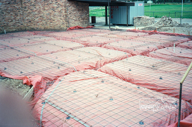 Photograph, Building construction works, Eltham Lower Park, c.Oct 1987, 1987c