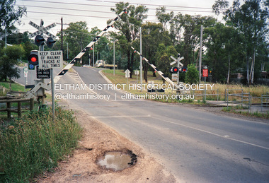 Negative - Photograph, Wattletree Road railway crossing, Eltham, February 1990
