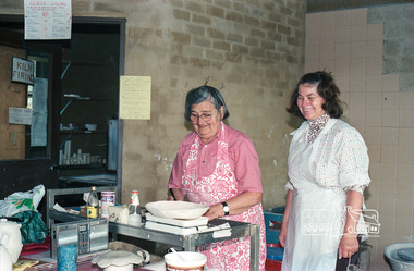 Negative - Photograph, Grace Mitchell and Ursula Dors, Pottery Class, Eltham Living and Learning Centre, Oct. 1988
