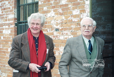 Photograph, Diana and Peter Bassett-Smith unlocking the door to the Local History Centre, 12 July 1998, 12/07/1998