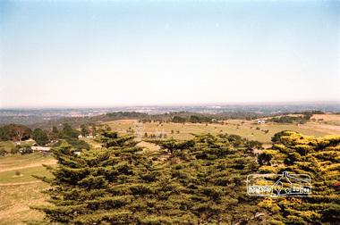Photograph, View from the Shire of Eltham War Memorial Tower, Memorial Park, Garden Hill, Eltham-Yarra Glen Road, Kangaroo Ground, 8 July 1994, 08/07/1994