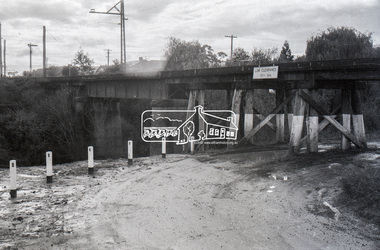 Negative - Photograph, Russell Yeoman, Plenty River railway bridge, near Para Road, Greensborough, c.1970