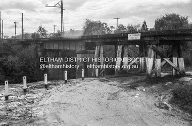 Photograph - Negative, Russell Yeoman, Railway Bridge across Plenty River near Railway Road, Briar Hill, Vic, c.1970