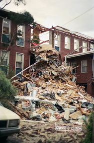 Negative - Photograph, Harry Gilham, Demolition of Eltham Shire Offices, 895 Main Road, Eltham, Aug. 1996