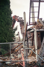 Negative - Photograph, Harry Gilham, Demolition of Eltham Shire Offices, 895 Main Road, Eltham, Aug. 1996