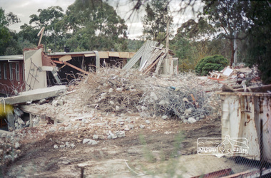 Negative - Photograph, Harry Gilham, Demolition of Eltham Shire Offices, 895 Main Road, Eltham, Aug. 1996