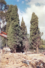 Negative - Photograph, Harry Gilham, Demolition of Eltham Shire Offices, 895 Main Road, Eltham, Aug. 1996