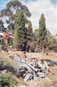 Negative - Photograph, Harry Gilham, Demolition of Eltham Shire Offices, 895 Main Road, Eltham, Aug. 1996