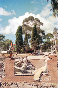 Negative - Photograph, Harry Gilham, Demolition of Eltham Shire Offices, 895 Main Road, Eltham, Aug. 1996