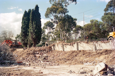 Negative - Photograph, Harry Gilham, Demolition of Eltham Shire Offices, 895 Main Road, Eltham, Aug. 1996