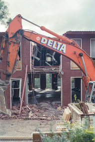 Negative - Photograph, Harry Gilham, Demolition of Eltham Shire Offices, 895 Main Road, Eltham, Aug. 1996