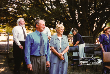 Photograph, Peter Bassett-Smith, Visit by The Honourable Sir James Augustine Gobbo AC CVO QC, Governor of Victoria, to the Andrew Ross Museum, Kangaroo Ground, 2 March 2000, 02/03/2000