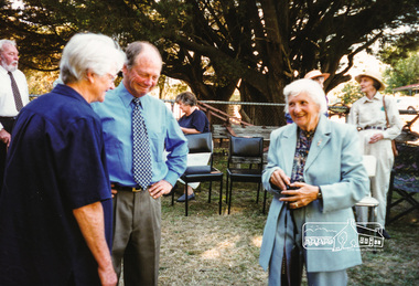 Photograph, Peter Bassett-Smith, Visit by The Honourable Sir James Augustine Gobbo AC CVO QC, Governor of Victoria, to the Andrew Ross Museum, Kangaroo Ground, 02 March 2000
