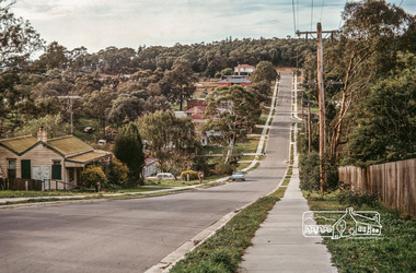 Photograph, Fred Mitchell, Looking east along Arthur Street just down from intersection with Bible Street, Eltham, 1968