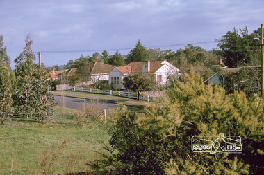 Photograph, Fred Mitchell, Looking southwest across Nos. 82 and 84 at 77 Bible Street, Eltham, 1968