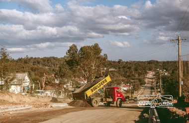 Photograph, Fred Mitchell, Road construction and sealing of southern end of Bible Street, Eltham, 1968, 1968