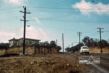 Photograph, Fred Mitchell, Excavating at the corner of Main Road and Bridge Street, Eltham, 1968, 1968