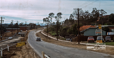 Photograph, Fred Mitchell, Main Road duplication just north of Bridge Street, Eltham, 1968, 1968