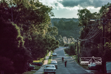 Photograph, Fred Mitchell, Looking west along Henry Street just west of Bible Street, Eltham, 1983, 1983